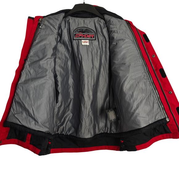 Spyder Ski Snowboard Jacket Mens Small Red Black Entrant Dermizax Hood Vintage - Picture 6 of 16